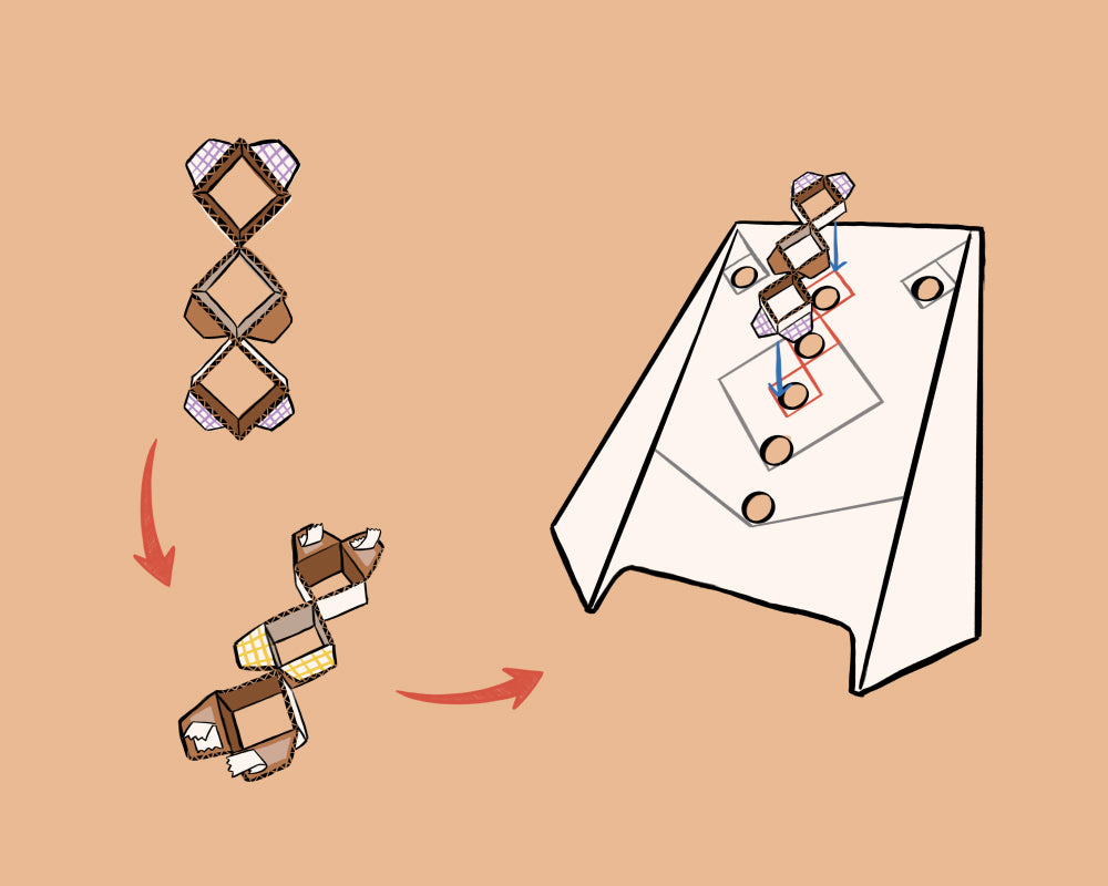 3.  Attach rings to part K